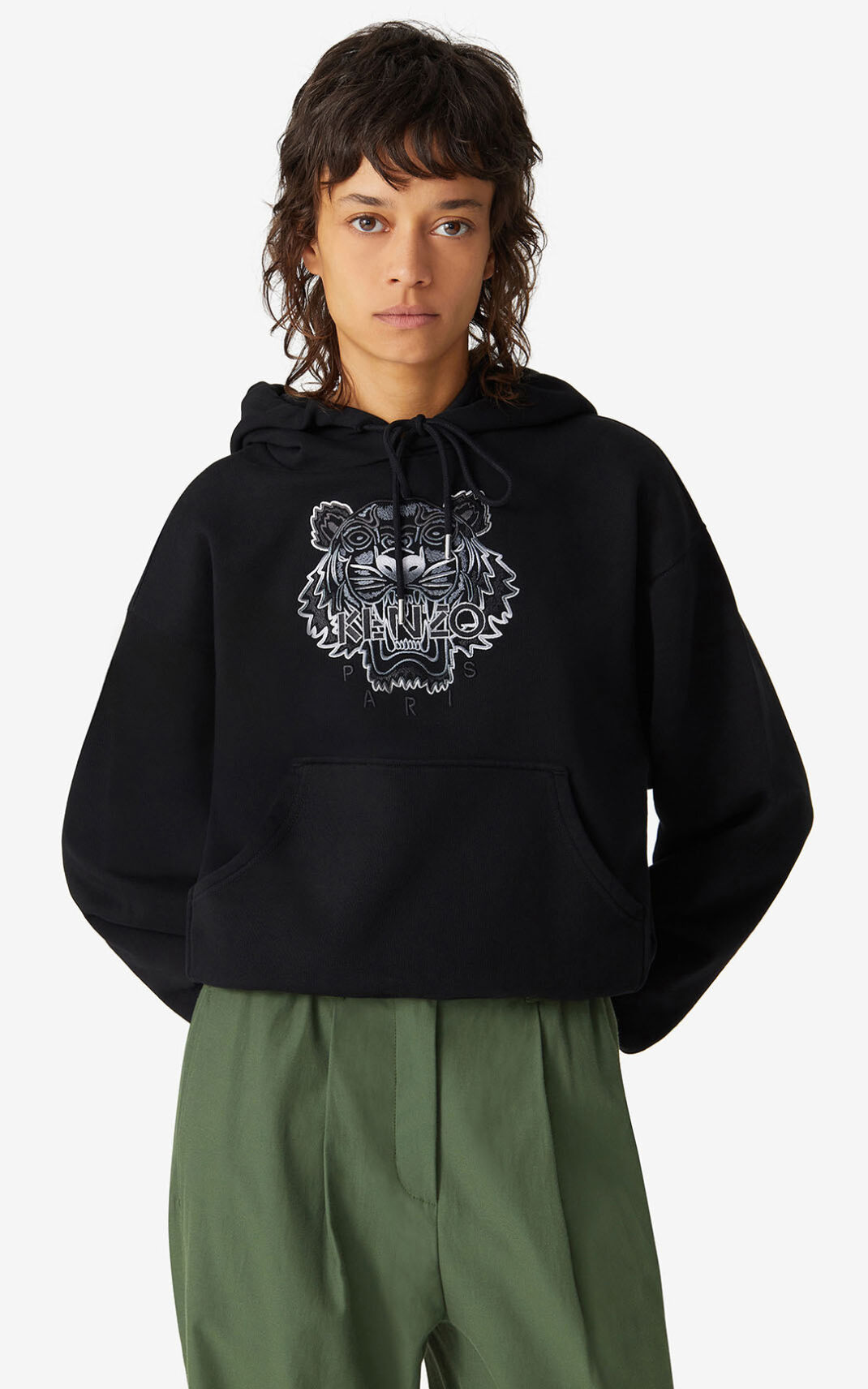 Kenzo Boxy Tiger Sudaderas Con Capucha Mujer Negras | 4105876-VJ